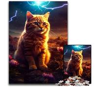 Cute Cat Sitting on Mars Jigsaw Puzzles for Adults 1000 Impossible Jigsaw Puzzles for Adults for Teenagers, Family Game Night, Brain-Challenging Gift Idea 50x75CM/19.68x29.52inch