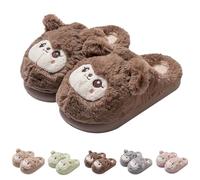 Cute Cat Slippers for Women Girls Mules Memory Foam Slippers Ladies, Soft Cozy Fuzzy Fluffy Faux Fur Thermal Bedroom House Slides Shoes Indoor Outdoor #01_Coffee Footwear Size 6