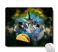 Cute Cat Space Taco Galaxy Gaming Mouse Pad - Non-Slip Rubber Base for Laptop, Desk Dad