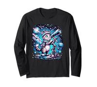 Cute Cat Stargazing Telescope Cosmic Night Sky Long Sleeve T-Shirt
