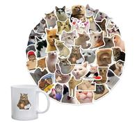 Cute Cat Stickers - Water Bottle Stickers Cat Stickers - Cute Funny Stickers for Cat Lovers, Laptop, Cars, Skateboard, Water Bottles, Luggage