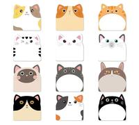 Cute Cat Sticky Notes, Cartoon Cute Sticky Note Pads Animals Shape Markers Flags Fun Sticky Notes Self-Adhesive Animal Notepad Page for Home, School and Office