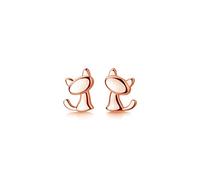Cute Cat Stud Earrings S925 Sterling Silver Minimalist Lovely Pet Animal Tiny Cartilage Earring Ear Studs Piercing Hypoallergenic Jewelry Gifts for Women Girls (Rose Gold)