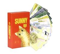 Cute Cat Tarot Card Deck - 78 Piece Oracle Learning Set for Guidance and Reflection | Illustrated Orange Feline Artwork with Guidebook, Mindfulness Game Supporting Self Discovery Practice