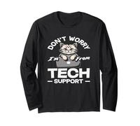 Cute Cat Tech Support Dont Worry Im from IT Long Sleeve T-Shirt