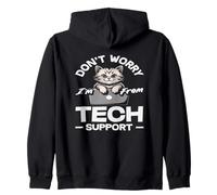 Cute Cat Tech Support Dont Worry Im From IT Zip Hoodie