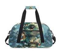 Cute Cat Theme Gym Bag Sports Duffle Bag Weekend Sleepover Duffel Bags Small Travel Tote for Overnight Workout Gymnastics Dance Ballet, Dinosaur Animals Texture, 18.9 x 8.7 x 10.6 in, Duffel Bags