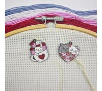 Cute Cat Theme Needle Minder Magnetic Needle Keeper for Cross Stitch Embroidery Sewing Needle and Pin Holders(Lover Cat)