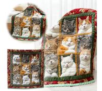 Cute Cat Throw Blanket, Cat Flannel Fleece Sofa Blanket,Throws for Sofas 70x100cm, Super Soft Cosy Warm Flannel Fleece Blankets for Women Bed Single Bedroom Living Rooms Couch (130x150CM)