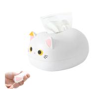Cute Cat Tissue Box Cover, Cartoon Tissue Box Desktop Napkin Dispenser Box Cover Paper Holder Multifunction Facial Napkin Dispenser Holder for Kitchen Bathroom