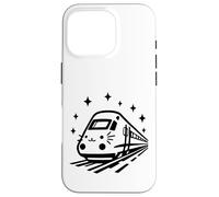 Cute Cat Train Kitten Face Monorail Top Funny Case for iPhone 16 Pro