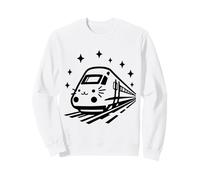 Cute Cat Train Kitten Face Monorail Top Funny Sweatshirt