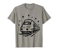 Cute Cat Train Kitten Face Monorail Top Funny T-Shirt