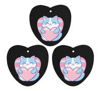 Cute Cat Transgender Love Hearts Car Air Freshener 3-pack Aromatherapy Tablets Hanging Scented Cards for Rooms Bathrooms Wardrobe Love form