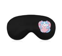 Cute Cat Transgender Love Hearts Eye Mask Sleep Masks Soft Blackout Eye Cover for Women Men