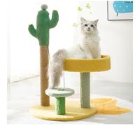 Cute Cat Tree Cactus Cat Tower for Indoor Cats with Fully Sisal Scratching Post, Top Perches, Cat Condo Scratcher Small Cat Tree Activity Center
