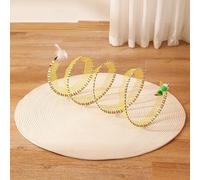 Cute Cat Tunnel, Portable Lightweight Steel Wire Cat Tunnel, Easy to Store for Home (Yellow Stripe)