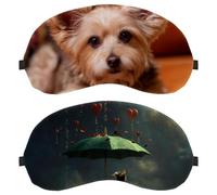 Cute Cat Umbrella in a Shower of Hearts 2-Pack Light-Blocking Soft Breathable Sleep Mask Eye Masks Sleeping Mask