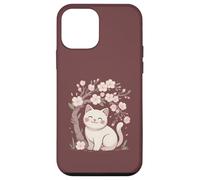 Cute Cat Under Cherry Blossoms Sakura Spring Case for iPhone 12 mini