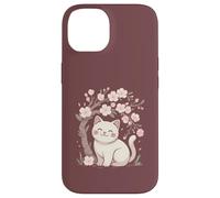 Cute Cat Under Cherry Blossoms Sakura Spring Case for iPhone 14