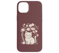 Cute Cat Under Cherry Blossoms Sakura Spring Case for iPhone 14 Plus
