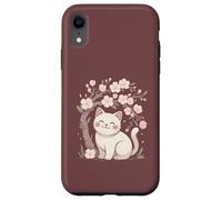 Cute Cat Under Cherry Blossoms Sakura Spring Case for iPhone XR