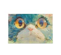 Cute Cat with Big Eyes Adult Puzzles Jigsaw Puzzles for Adults Entertainment and Intelligence Funny Brain Teasers Gifts for dad, mom Puzzles for Adults 500 Piecing