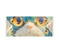 Cute Cat with Big Eyes lace edge Washer Dryer Top Cover with side bag washable Washer and Dryer Covers for the Top for Refrigerator, Roller Washing Machine, Microwave Oven Fall Decor Halloween