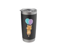 Cute Cat with Birthday Balloon Stainless Steel Insulated Tumbler