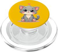 Cute Cat with Heart - Kawaii Kitten Cute Cat Lover PopSockets PopGrip for MagSafe