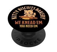Cute Cat With Rolling Pin. Kitty Biscuits Bakery PopSockets Adhesive PopGrip