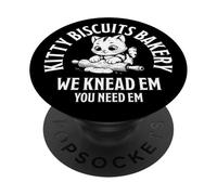 Cute Cat With Rolling Pin. Kitty Biscuits Bakery PopSockets Adhesive PopGrip
