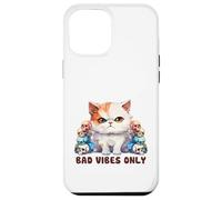 Cute Cat with Skulls Design Bad Vibes Only Case for iPhone 12 Pro Max