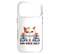 Cute Cat with Skulls Design Bad Vibes Only Case for iPhone 17 Pro