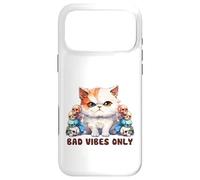 Cute Cat with Skulls Design Bad Vibes Only Case for iPhone 17 Pro Max