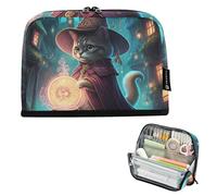 Cute Cat Wizard Storage Pencil Bag Pencils Pouch Zipper Pencil Case Big Teen Girls Pen Pouch Boy Pattern Stationery Kids Organizer School Supply