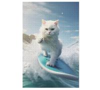 Cute Cat Wooden Jigsaw Puzzles, 1000 Piece Puzzle Board Game, Best Gift for Adults And Kids, Family Game, 78×53cm