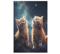 Cute Cat Wooden Puzzles Jigsaw Puzzle 1000 Pieces for Adults Creative Difficult Challenging Game （78×53cm）