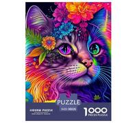Cute Cat1000 Pieces Round Puzzle Challenge Jigsaw Puzzles for Adults And Kids38x26cm/1000pcs