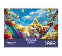 Cute Cat1000 Puzzles for Adults Challenging Beautiful Decoration Puzzle Impossible Hard Difficult Challenging Brainteasing Adults Jigsaw Puzzle 70x50cm/1000pcs
