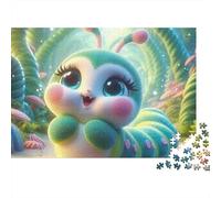 Cute Caterpillar Character 1000 Piece Jigsaw Puzzles Glowing Caterpillar Creature for Adults Educational Game Beautiful Decoration Challenge High Difficulty Birthday Gifts 70x50cm/1000pcs