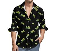 Cute Caterpillar Men's Long Sleeve Button Down Shirts Casual Regular Fit Shirt with Pocket