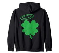 Cute Catholic St Patricks Day Grunge Holy Green Shamrock Zip Hoodie
