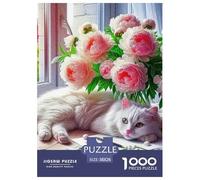 Cute CatPuzzle 1000 Pieces Jigsaw Puzzles for Adults And Kids Round Puzzle Unique Challenge Games38x26cm/1000pcs