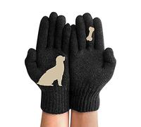 Cute Cats and dogs Gloves Womens UK One Size Knitted Mitten Gloves Windproof Thermal Stretch Gloves Winter Gift for Christmas Birthday Anniversary New Year