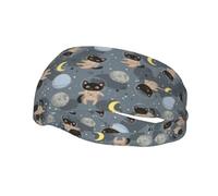Cute Cats Astronauts Kawaii Headbands for Women Non Slip face wash Makeup Headband Sports Running Headband Stretchy Sweat Band Fashion Wide Headbands for Women Head Bands Mens Sweatband