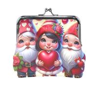 Cute Cats Baking Purple Coin Purse Coin Holder Case Organizer Purse with Clasp, Coin Pouch for Women, 4.5" X 4.1", Valentine Gnomes Flowers, One Size, Valentine Gnomes Flowers