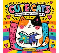 Cute Cats: Bold and Easy Coloring Book