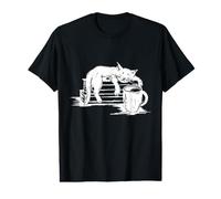 Cute Cats Books Coffee Cat Sleeping On Book Illustration Value Graphic T-Shirt