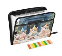 Cute Cats Cakes Expanding Zip File Folder 13 Pockets Accordion Document Organizer for Work Home
